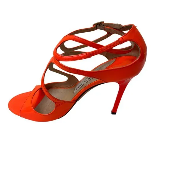 Jimmy Choo Orange Strapy 4" Heeled Sandals Size 36 (US Size 6) - Picture 5 of 11